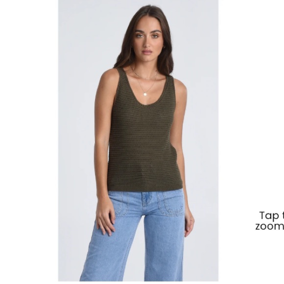 Soft Knitted Tank Top in Green - Picture 2 of 6